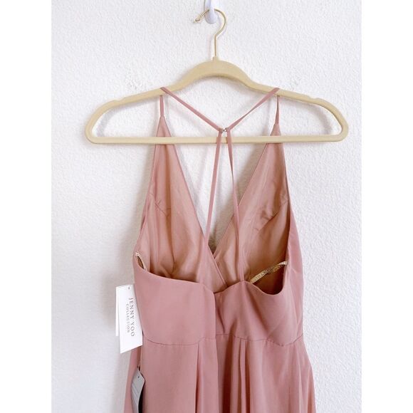 Jenny Yoo Bryce Surplice V-neck chiffon maxi dress - Picture 9 of 11